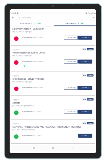 a screenshot of the NS Workboat data capture screen