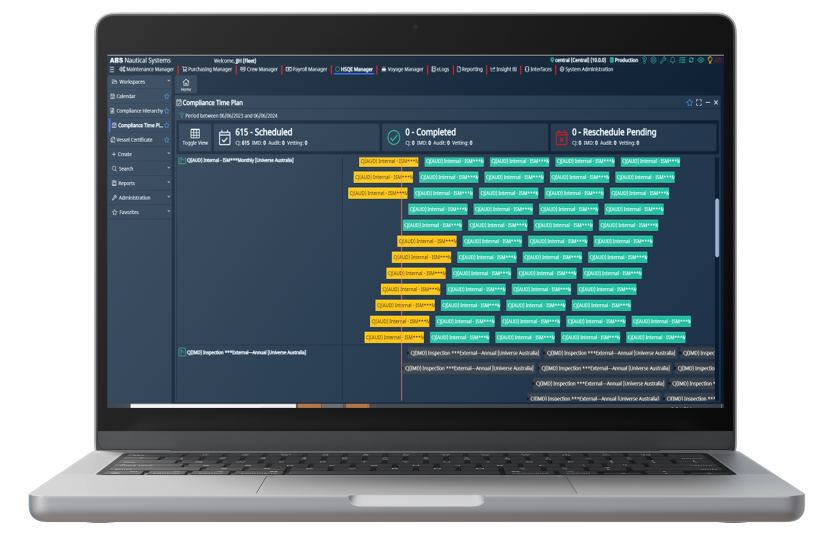 a screenshot showing the HSQE web preview compliance plan